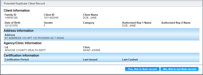 Precertification - Client Duplicate